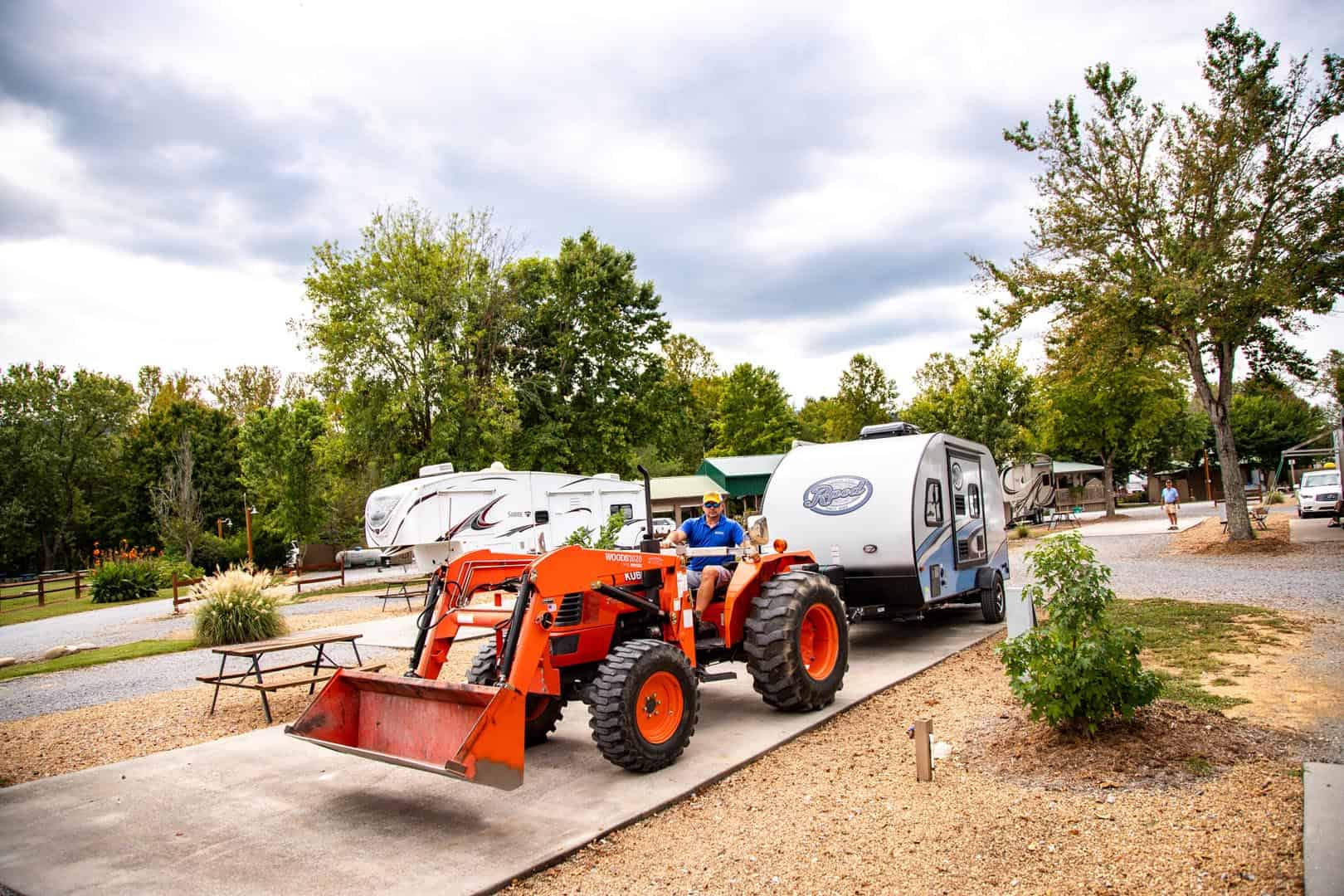 Using tractor to move RV Using tractor to move RV